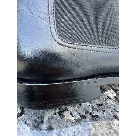 Salvatore Ferragamo Santo Chelsea Ankle Boots Black Glossy Leather Slip On 13D main image 16